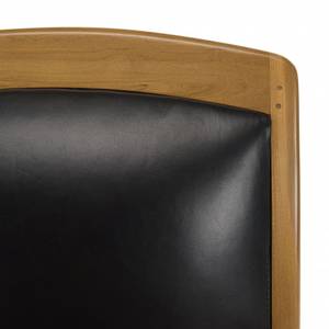 Fauteuil en teck et cuir noir Noir - Bois massif - 60 x 82 x 60 cm