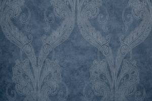 Tapete dunkelblau Retro Ornamente Blau - Textil - 53 x 1005 x 1 cm