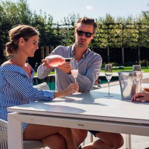 Table de jardin à rallonge Bettini Blanc - Céramique - 280 x 77 x 100 cm