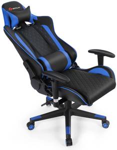 Gaming Stuhl mit hoher Rückenlehne Blau - Kunstleder - 68 x 137 x 74 cm