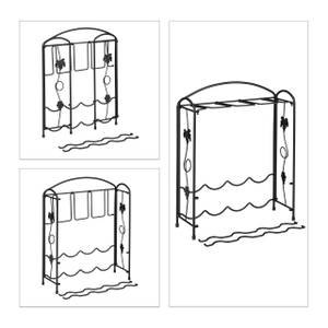 Schwarzes Weinregal mit Glashalter Schwarz - Metall - 41 x 51 x 16 cm