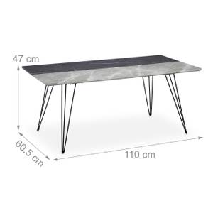 Table basse bicolore Noir - Gris - Bois manufacturé - Métal - 110 x 47 x 61 cm