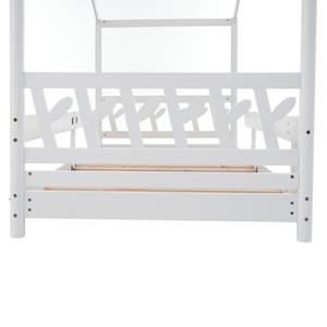 Lit cabane, lit ludique Karle Ⅳ Blanc - Bois manufacturé - Métal - Bois massif - Bois/Imitation - 97 x 160 x 207 cm