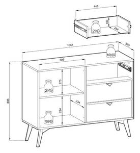 Kommode FOREST Beige - Holzwerkstoff - 106 x 80 x 38 cm