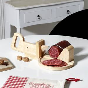 Trancheuse charcuterie ronde en bois Bois massif - 31 x 13 x 20 cm