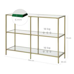 Konsolentisch Gold - Metall - 30 x 73 x 100 cm