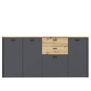 Wohnzimmer Leone 30 (3-teilig) LED Grau - Holzwerkstoff - 297 x 160 x 42 cm