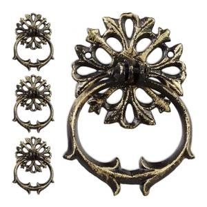 4 x Türklopfer antik bronze Braun - Metall - 10 x 13 x 2 cm
