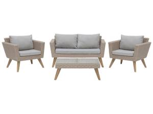 Set de jardin VITTORIA Beige - Bleu - Marron - Gris - Polyrotin - 135 x 71 x 70 cm