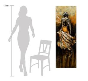 Metallbild Queen of Honor Braun - Gelb - Metall - 44 x 144 x 5 cm