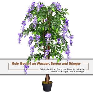 Kunstbaum mit Blüten Violett - Kunststoff - 18 x 150 x 18 cm
