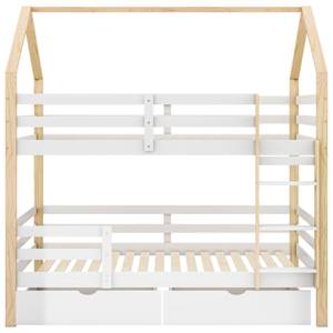 Etagenbett Hemera Ⅴ Weiß - Holzwerkstoff - Metall - Massivholz - Holzart/Dekor - 97 x 205 x 206 cm