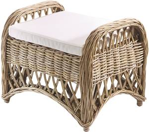 Sitzhocker KINGSTON Grau - Rattan - 50 x 38 x 60 cm