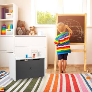 Spielzeugtruhe für Kinder Grau - Weiß - Holzwerkstoff - 60 x 47 x 30 cm