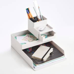 Utensilien-Organizer, Kunststoff, grau Grau - Kunststoff - 16 x 10 x 12 cm