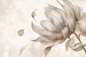 Fototapete Blume Pflanze Natur Beige - Braun - Grau - Papier - Textil - 405 x 270 x 270 cm