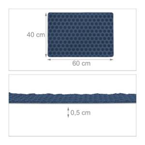 Paillasson caoutchouc avec picots Bleu - Matière plastique - 60 x 1 x 40 cm
