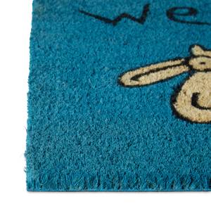 Fußmatte Kokos WELCOME Schaf blau Blau - Weiß - Naturfaser - Kunststoff - 40 x 2 x 60 cm