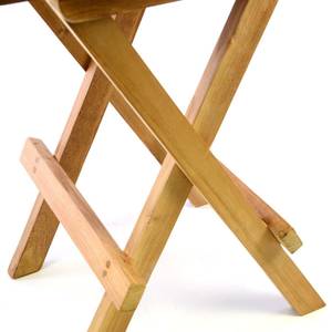 Beistelltisch Hocker Tisch klappbar Teak Braun - Naturfaser - 40 x 51 x 7 cm