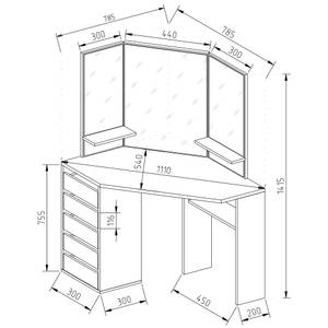 Eckschminktisch Arielle 38794 Braun - Weiß