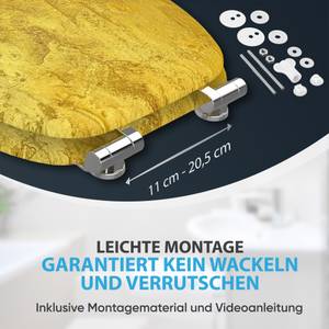 WC Sitz mit Absenkautomatik Gold Gold - Holzwerkstoff - 38 x 6 x 47 cm