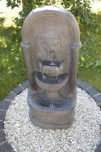 Led Gartenbrunnen FoLionhead Grau - Kunststoff - 41 x 88 x 29 cm
