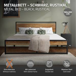 Metallbett mit Lattenrost 165 x 88 x 210 cm