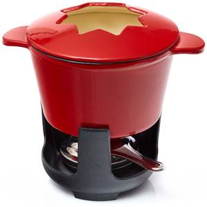 Gusseisen Fondue Set 1 Liter 13-tlg Schwarz