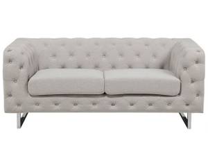 2-Sitzer Sofa VISSLAND Beige - Creme - Silber