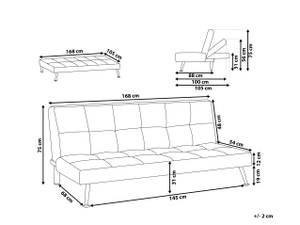 3-Sitzer Sofa HASLE Rot - Silber