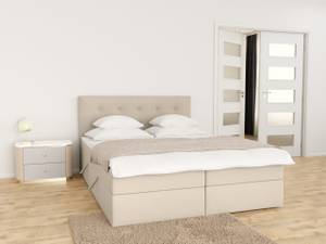 Boxspringbett Doppelbett Adamo Beige - Breite: 160 cm