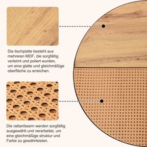 Couchtisch NaturEve Ⅱ (2er Set) Beige - Holzwerkstoff - Metall - Polyrattan - 70 x 45 x 70 cm