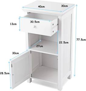 Badschrank Aufbewahrungsschrank Weiß - Holzwerkstoff - 30 x 78 x 40 cm