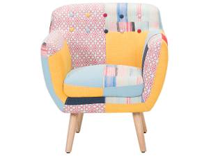 Fauteuil MELBY Bleu - Multicolore - Chêne clair - Rouge - Jaune