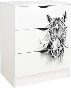 Commode blanche ROMA - Cheval Bois manufacturé - 42 x 78 x 60 cm