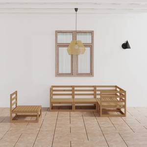 Garten-Lounge-Set (5-teilig) 3009933-1 Braun - Massivholz - Holzart/Dekor - 70 x 67 x 70 cm