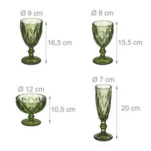7-tlg. Gläser Set grün Grün - Glas - 20 x 20 x 14 cm