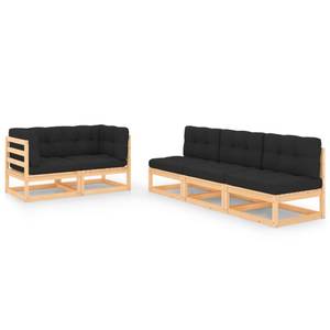 Garten-Lounge-Set (5-teilig) 3083755 Anthrazit - Holz