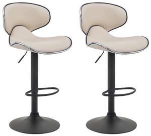 Tabouret de bar Las Vegas v2 Lot de 2 Blanc crème - Noir