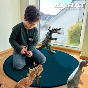 Kinderspielteppich Crocodile Blau - 180 x 180 cm