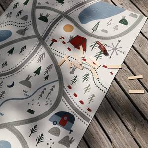 In-/Outdoor-Spielteppich LITTLE CAMPER Kunststoff - Textil - 123 x 180 x 180 cm