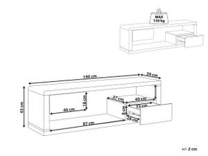 TV-Möbel SPOKAN Schwarz - Weiß - Holzwerkstoff - 140 x 43 x 39 cm