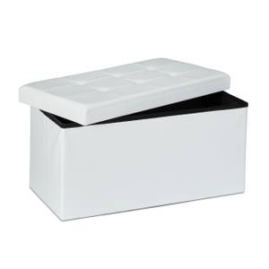 Tabouret pliant similicuir pouf pliable Blanc