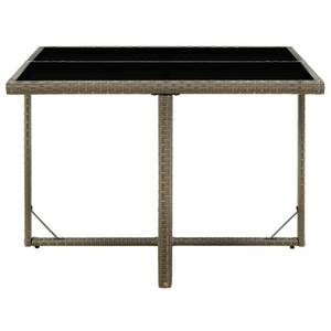 Table de jardin Gris - Métal - Polyrotin - 109 x 74 x 109 cm