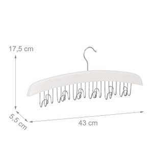 Lot de 2 porte-ceintures bois blanc Argenté - Blanc - Bois manufacturé - Métal - 43 x 18 x 6 cm