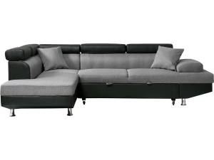 Ecksofa"Sophia luxe" - Schwarz / Grau - Schwarz - Grau