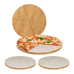 4 x Pizzabrett Bambus mit Backpapier Anzahl Teile im Set: 4