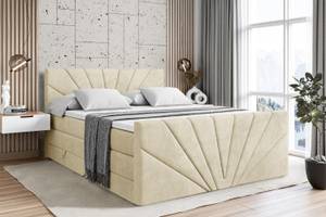 Boxspringbett MILTIO-Z KING Ecru - Breite: 140 cm