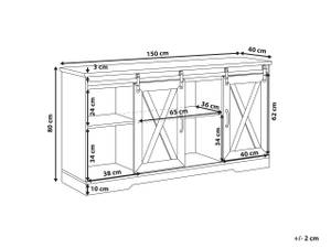 Sideboard ULAN Schwarz - Braun - Holzwerkstoff - 150 x 80 x 40 cm