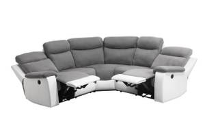 Canapé d'Angle de Relaxation OSCAR Gris - Blanc